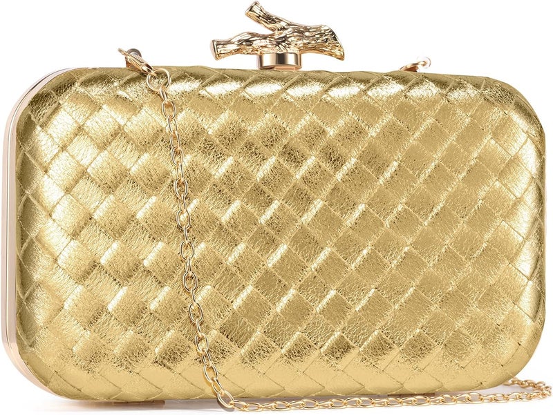 CHUNLI Clutch Purses for Women Evening/Wedding Chic Woven Bag Formal PU Leather Purse Designer Handbags for Women - Image 2